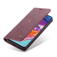 CASEME case for Samsung Galaxy A70, Leather Wallet Case, maroon