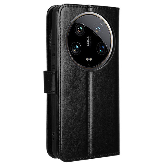 Flip case for Xiaomi 14 Ultra, Crazy Horse Wallet, black