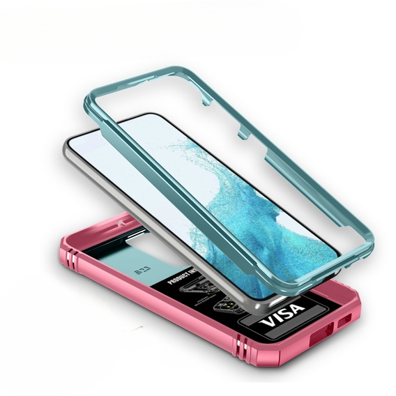 Case for Samsung Galaxy S23, CamShield Slide, green / pink