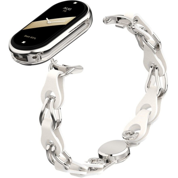 Stainless Steel Watch Strap with Protective Case for Apple Watch, Silver