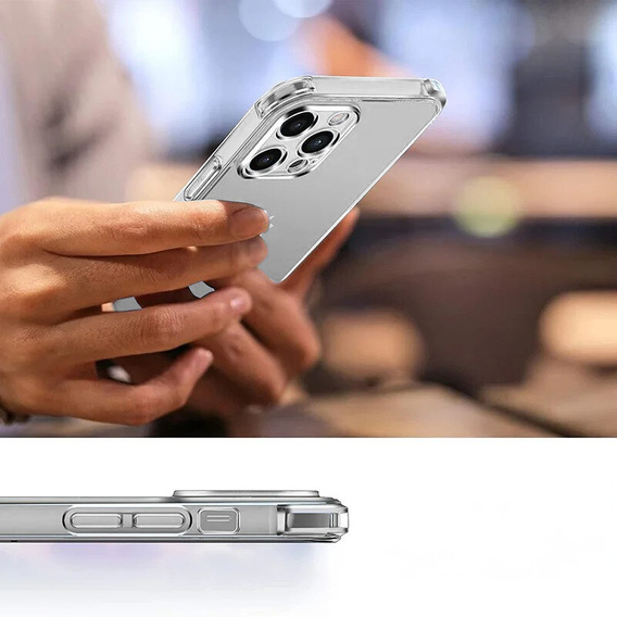 Case for iPhone 16 Pro, Erbord Dropproof, transparent + Glass