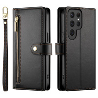 Flip case for Samsung Galaxy S25 Ultra, Wallet Zipper Pocket, black