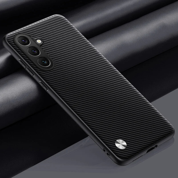 Leather case for Samsung Galaxy M55 5G, leather hybrid, carbon black
