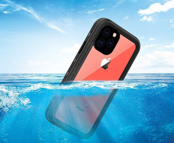 IP68 Waterproof Case for iPhone 11 Pro, Redpepper Dot+, black