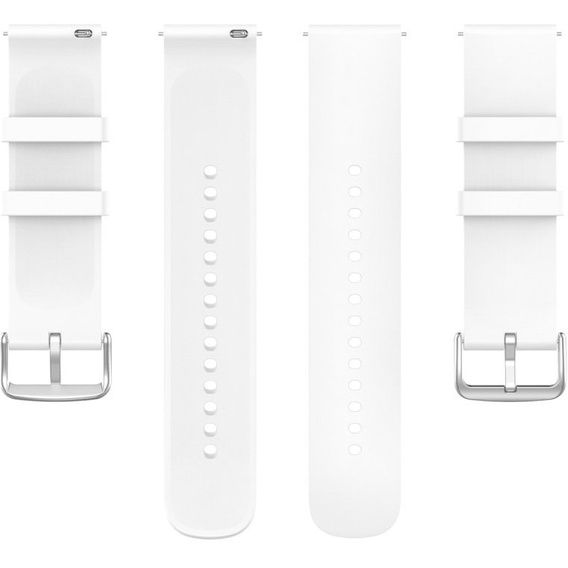 Silicone strap 20mm, White/Silver Buckle