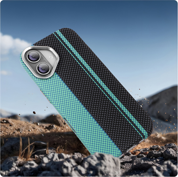 MagSafe's iPhone 16 Case, Carbon Fiber, black / blue