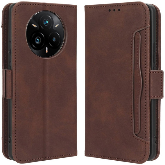 Flip case for Realme 14 Pro 5G, Card Slot, brown