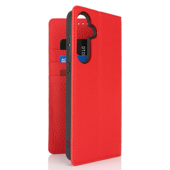 Flip case for Samsung Galaxy S25+ Plus, Litchi Skin Grain, red