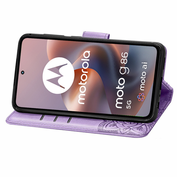 Flip case for Motorola Moto G86 5G, Butterfly, purple