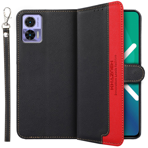 Flip case for Motorola Edge 30 Neo 5G, KHAZNEH RFID, Dual Color, black