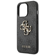 GUESS Case for iPhone 14 Pro, 4G Big Metal Logo, grey