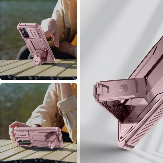 Armored case for Samsung Galaxy A15, Dexnor Full Body (Two Frames), pink