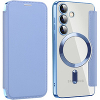 Flip case for Samsung Galaxy S24, RFID Wallet MagSafe CamShield, blue
