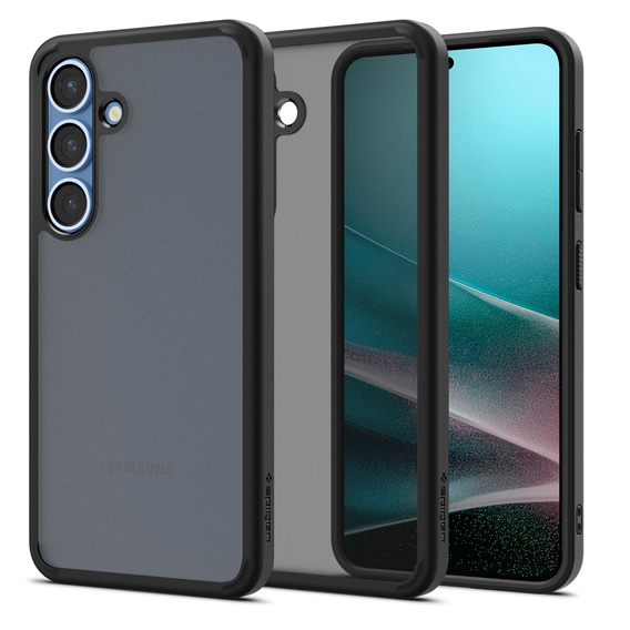 Spigen case for Samsung Galaxy S25, Ultra Hybrid, black / matte + 9H Tempered Glass
