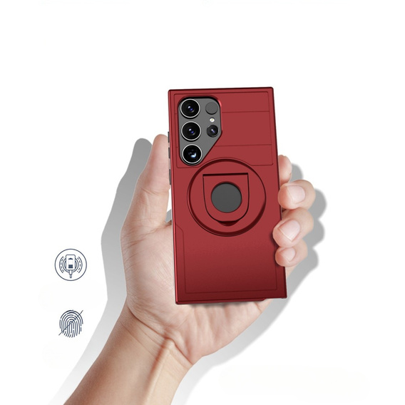 Case for Samsung Galaxy S24 Ultra, Military Magnet, for MagSafe, red