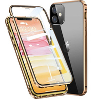 Case for iPhone 11, Magnetic Dual Glass, gold