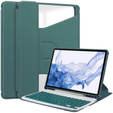 Keyboard case for Samsung Galaxy Tab S9, Rotary 360° Leather, dark green
