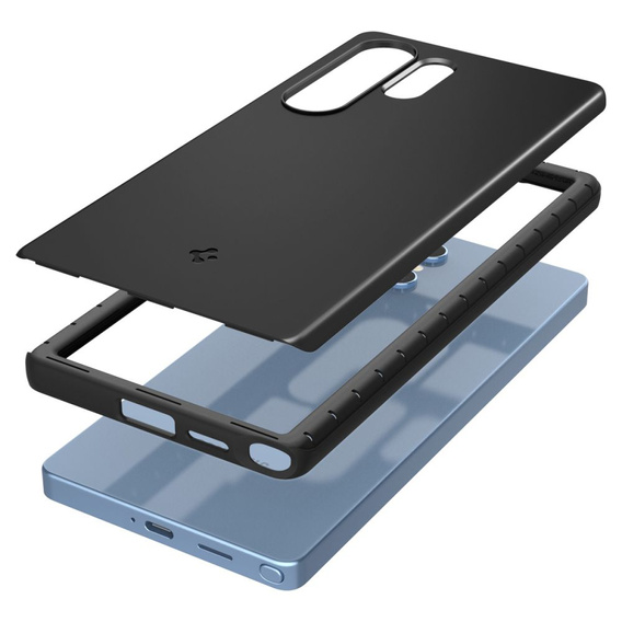 Spigen case for Samsung Galaxy S25 Ultra, Thin Fit Mag, black + 9H tempered glass