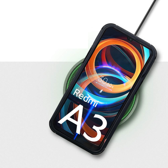 Case for Xiaomi Redmi A3, Fusion Hybrid, with camera protection, transparent / black