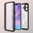 Redpepper case for iPhone 17, IP68 waterproof, for MagSafe, transparent with black sides