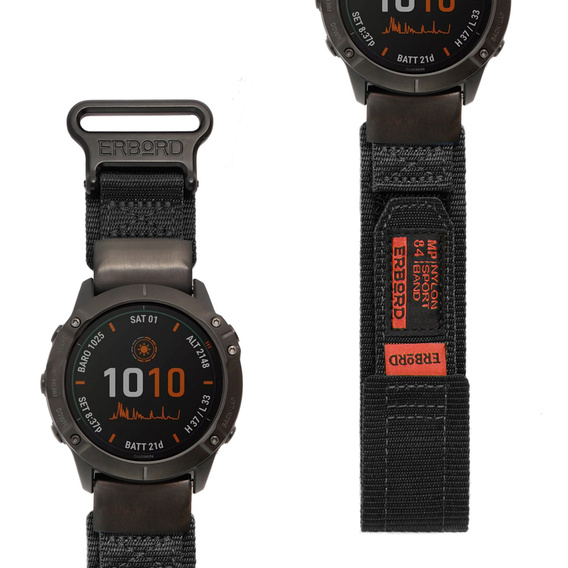 ERBORD MP84 Quickfit Nylon Strap for Garmin Fenix 5/6/6 PRO/7 Forerunner 965/955/945 (size M/L)
