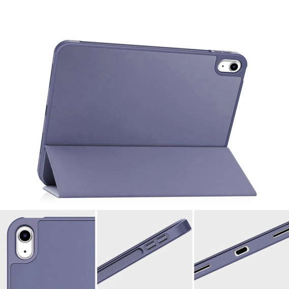 Case for iPad 10.9 2022 10 Gen, Smart Pencil, with space for stylus, purple
