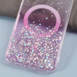 Case for Samsung Galaxy S24, Glittery, for MagSafe, pink