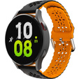 Universal 20mm Soft Hollowed-out Silicone Strap, black/orange