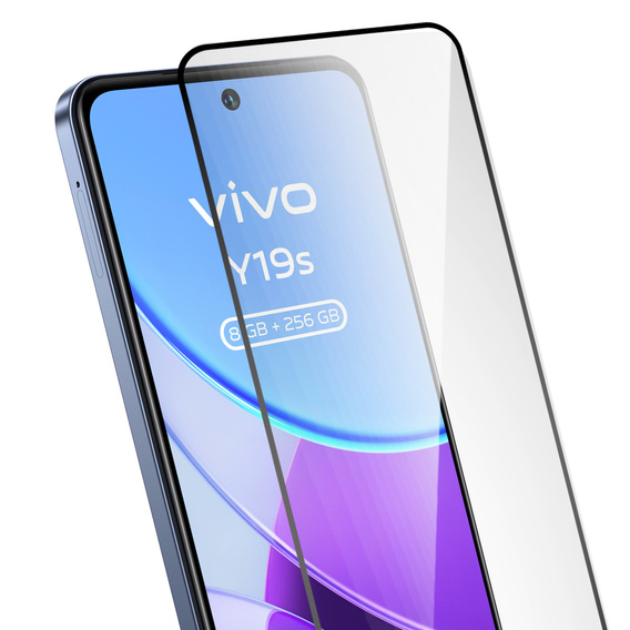 3D Tempered Glass for Vivo Y19s, black frame