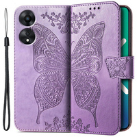 Flip case for Oppo A78 5G, Butterfly, purple