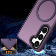 Case for Samsung Galaxy S21 FE, for MagSafe, ERBORD Matt Case, dark purple + Screen Glass
