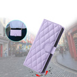 Flip case for Samsung Galaxy S25, Rhombus Crossbody Leather, purple
