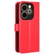 Flip case for Infinix Hot 40i, Crazy Horse Wallet, red