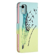 Flip case for Nokia C12 4G, Wallet, feather, blue