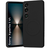 Case for Sony Xperia 1 VI, Leather Hybrid MagSafe, black