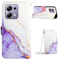 Flip case for Xiaomi Redmi Note 13 Pro 4G / Xiaomi Redmi Note 14S / Xiaomi Poco M6 Pro 4G, Wallet, Marble purple
