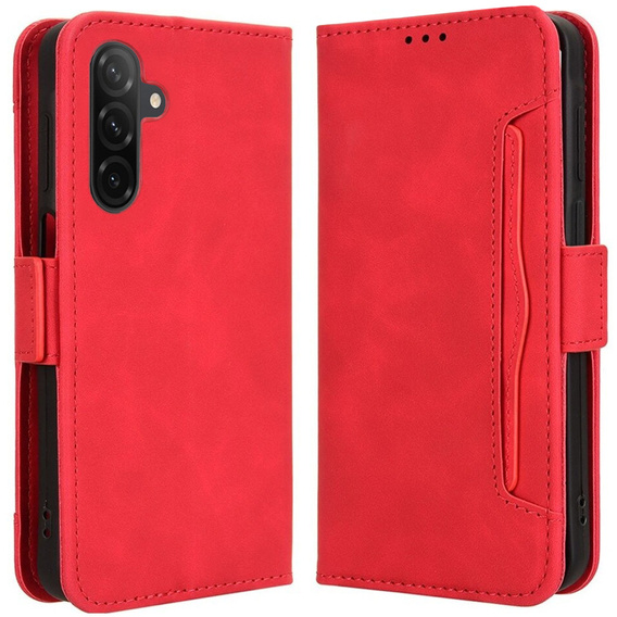 Flip case for Samsung Galaxy A56, Card Slot, red