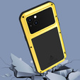 Love Mei Case for iPhone 14, armored with glass, yellow