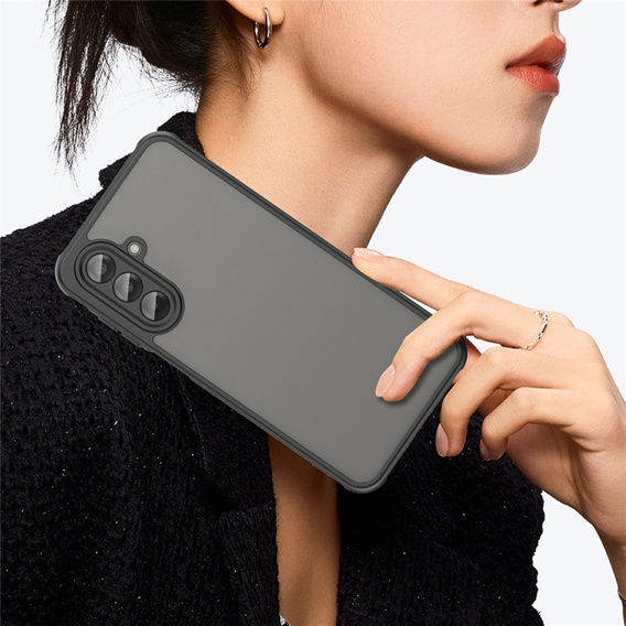Matt Case for Samsung Galaxy A17 5G, smoked with black sides