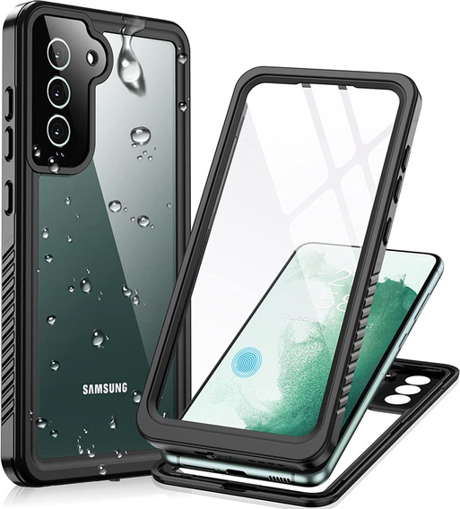 IP68 Waterproof Case for Samsung Galaxy S22+ Plus, Redpepper Dot+, black