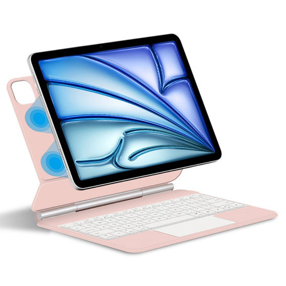 Keyboard Case for iPad Air 13" 2024, Magnetic Keyboard Touchpad, pink