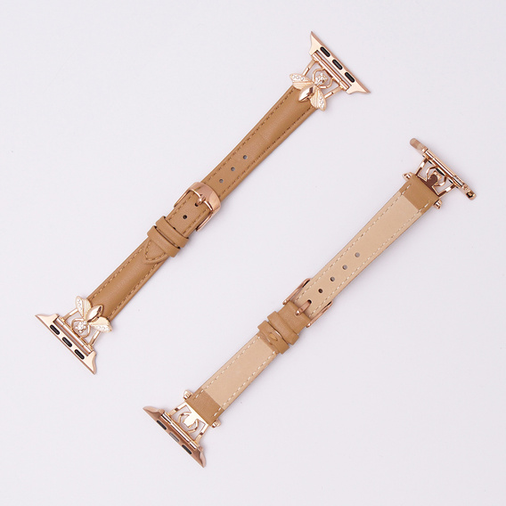 Leather Strap for Apple Watch 1/2/3/4/5/6/7/8/SE/Ultra 42/44/45/49mm, Beige