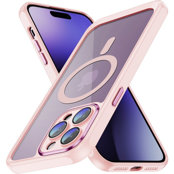 Case for iPhone 15 Pro, ERBORD Impact Guard, MagSafe, pink