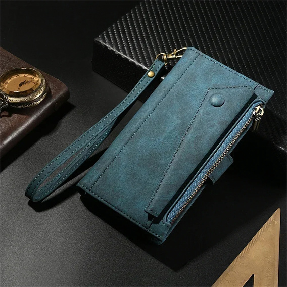 Flip case for Honor Magic 6 Lite 5G, Wallet Zipper Pocket, blue