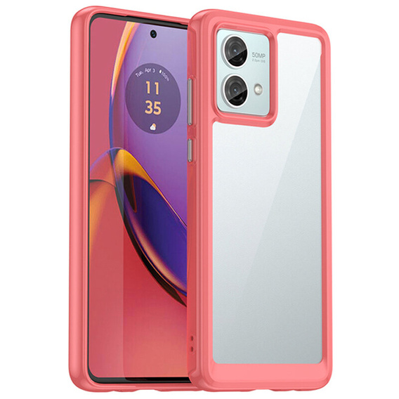 Case for Motorola Moto G84 5G, Fusion Hybrid, transparent / red