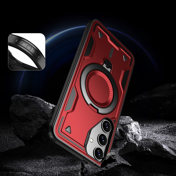Case for Samsung Galaxy S24 FE, Military MagSafe, red