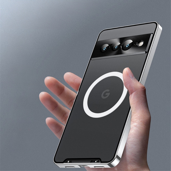 Camera Protection Case for Google Pixel 8 Pro, CamShield MagSafe, transparent / silver