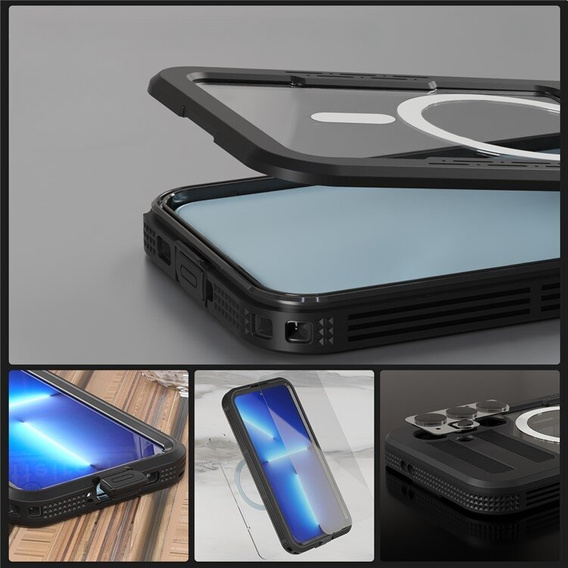 Waterproof case for Samsung Galaxy S24, Redpepper, for MagSafe, black