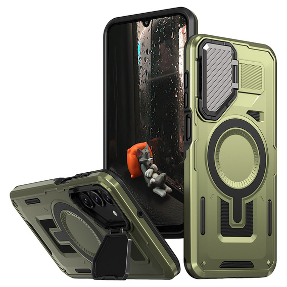 Case for Samsung Galaxy A16, Military MagSafe with camera protection, green