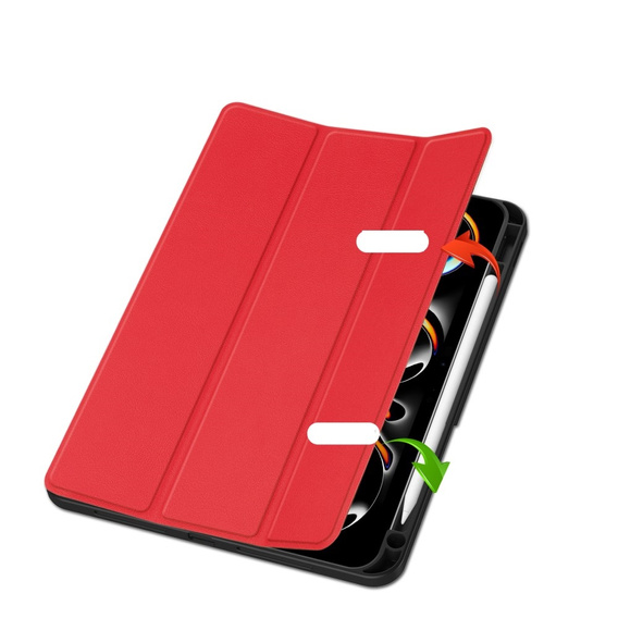 Case for iPad Pro 11" 2024 (5 gen.), Smartcase with stylus space, red